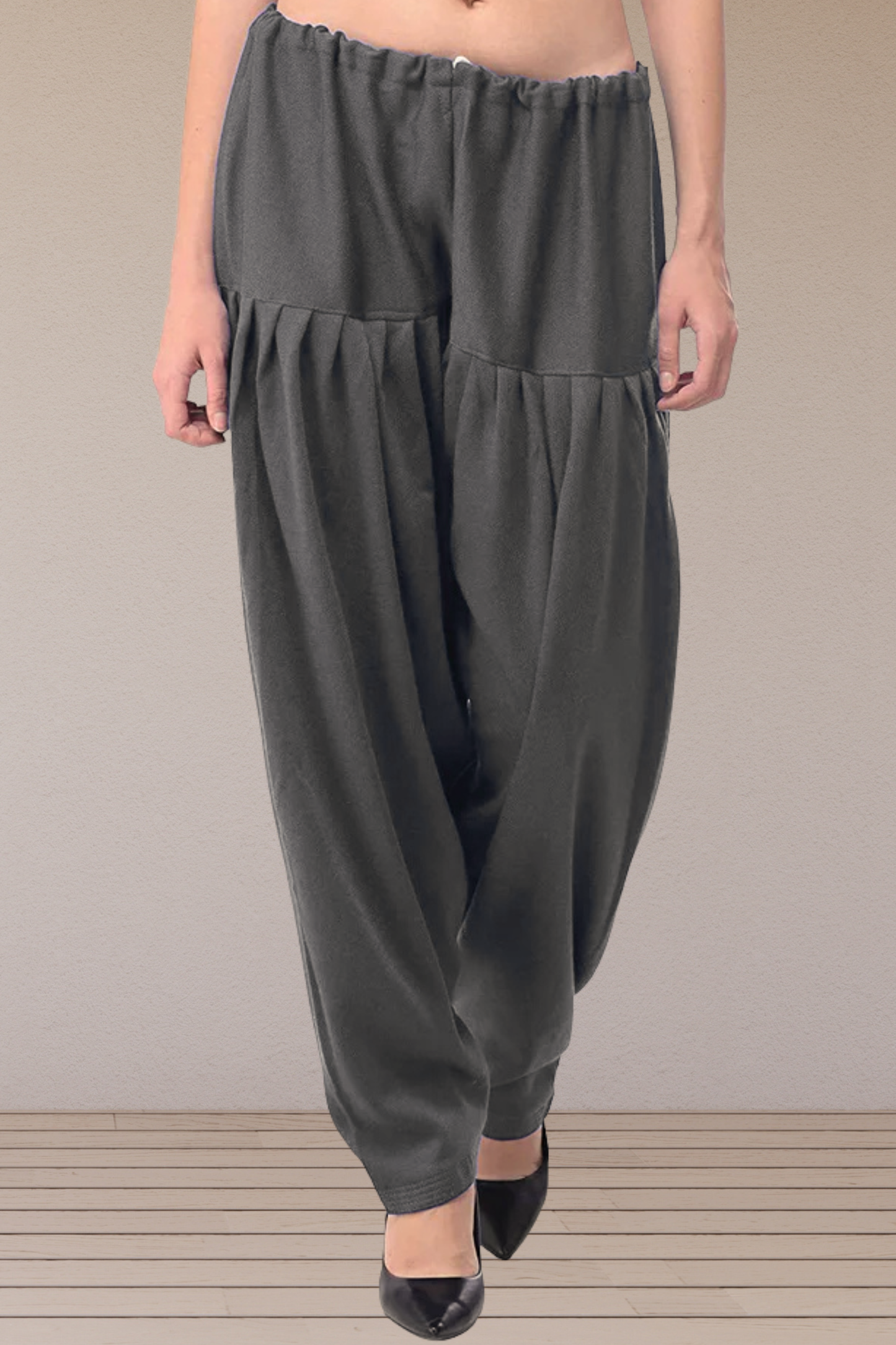 Dark Grey Woollen Cashmilon Salwar