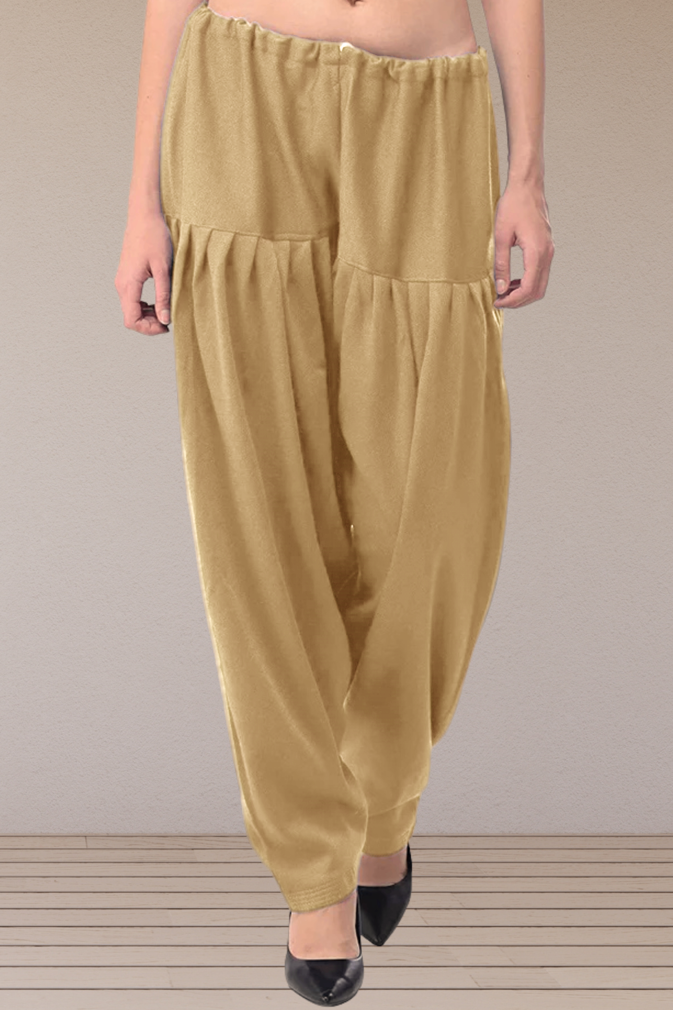 Beige Woollen Cashmilon Salwar