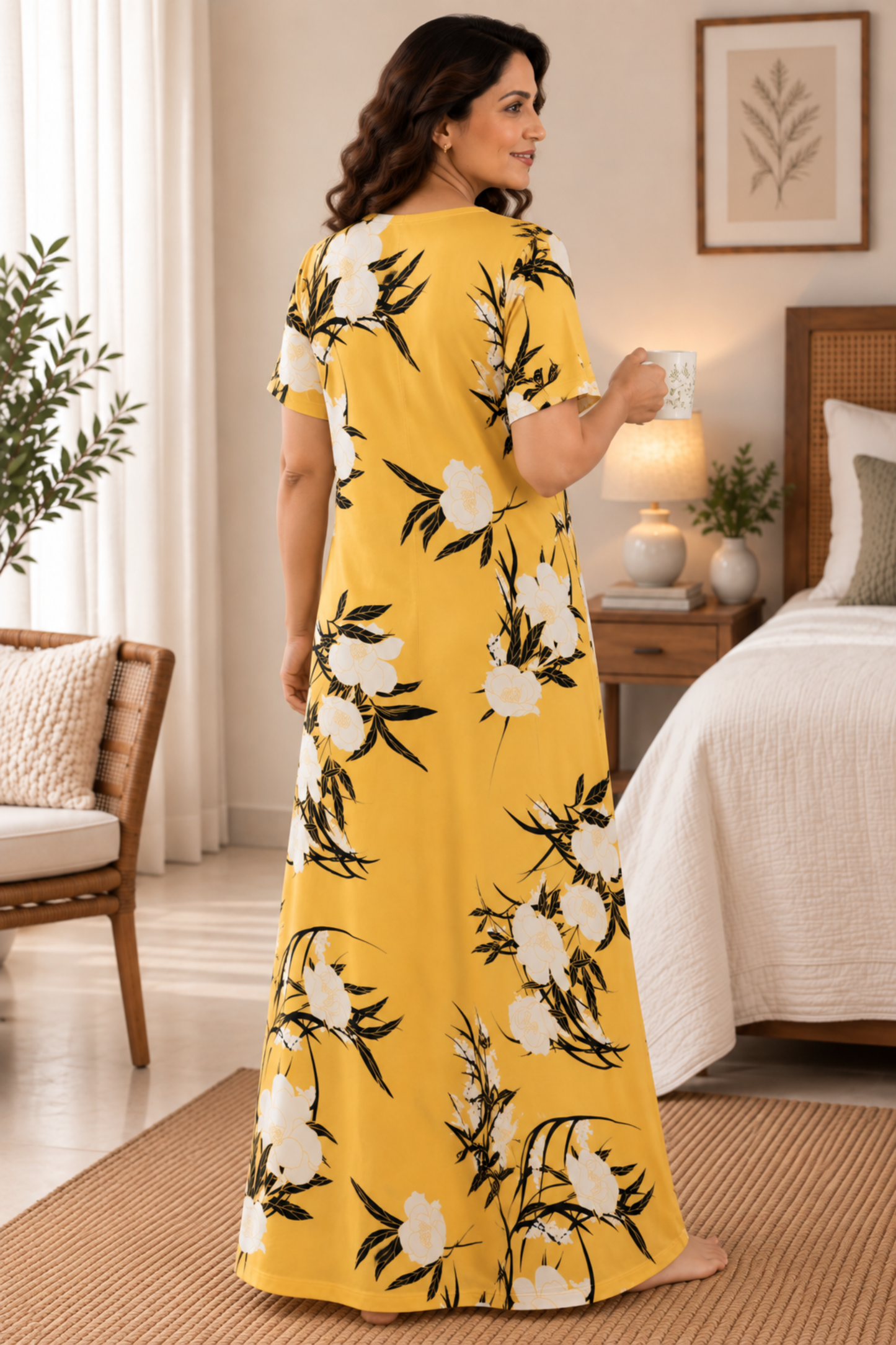 Floral Melody Rayon Lounge Dress