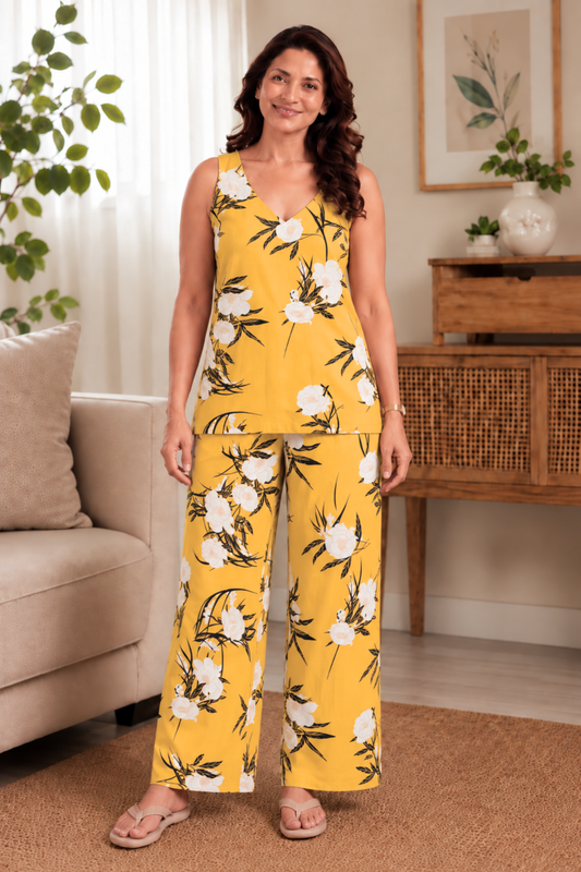 Floral Melody Rayon Night Suit