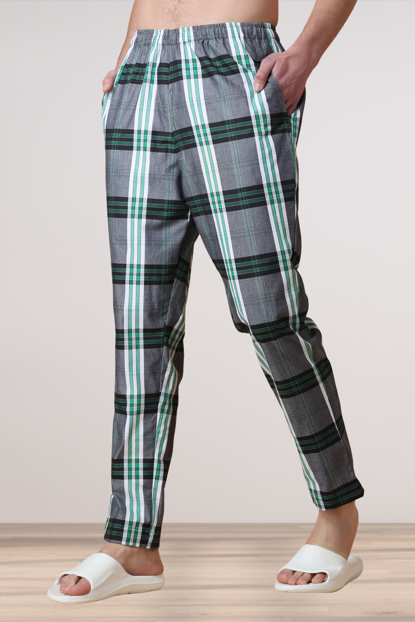 Forest Green Checked Cotton Pajama