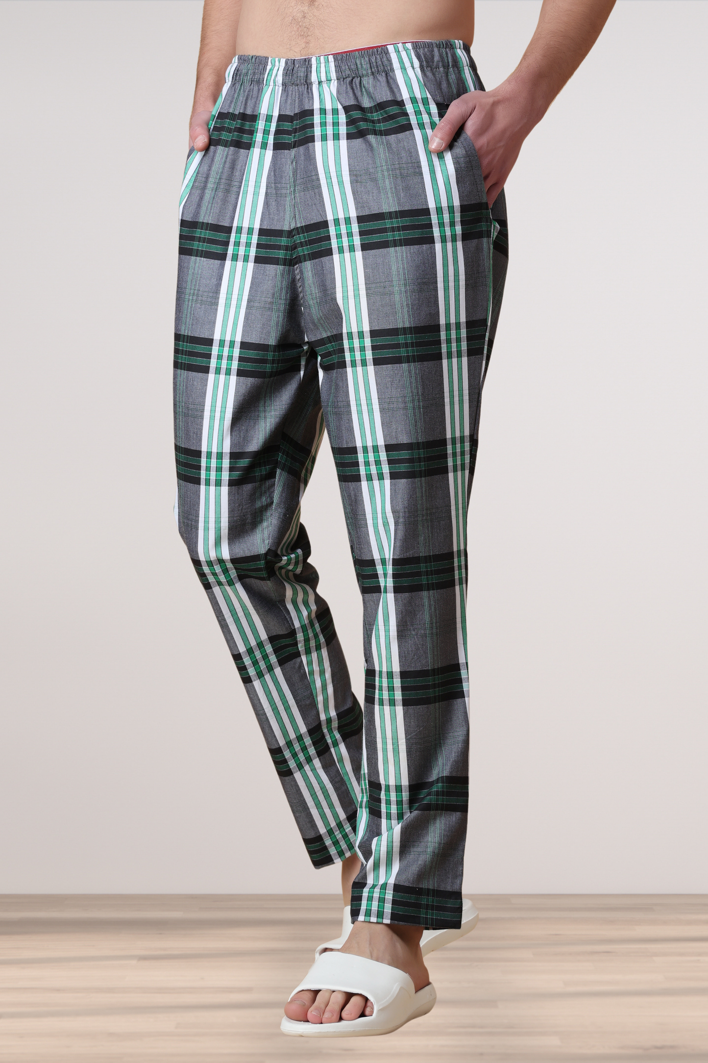 Forest Green Checked Cotton Pajama