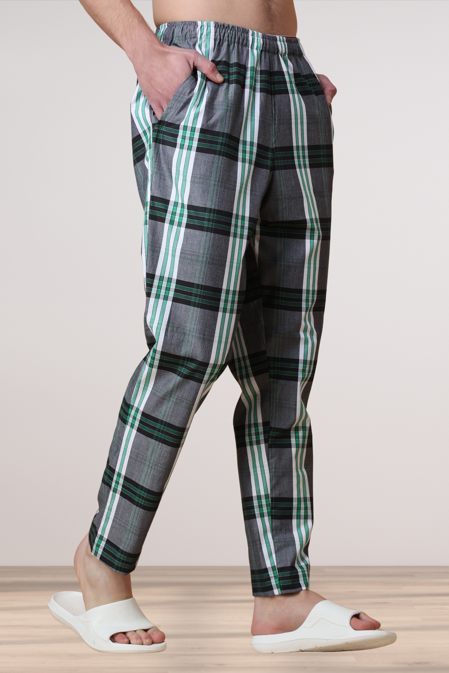 Forest Green Checked Cotton Pajama