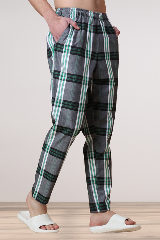 Forest Green Checked Cotton Pajama