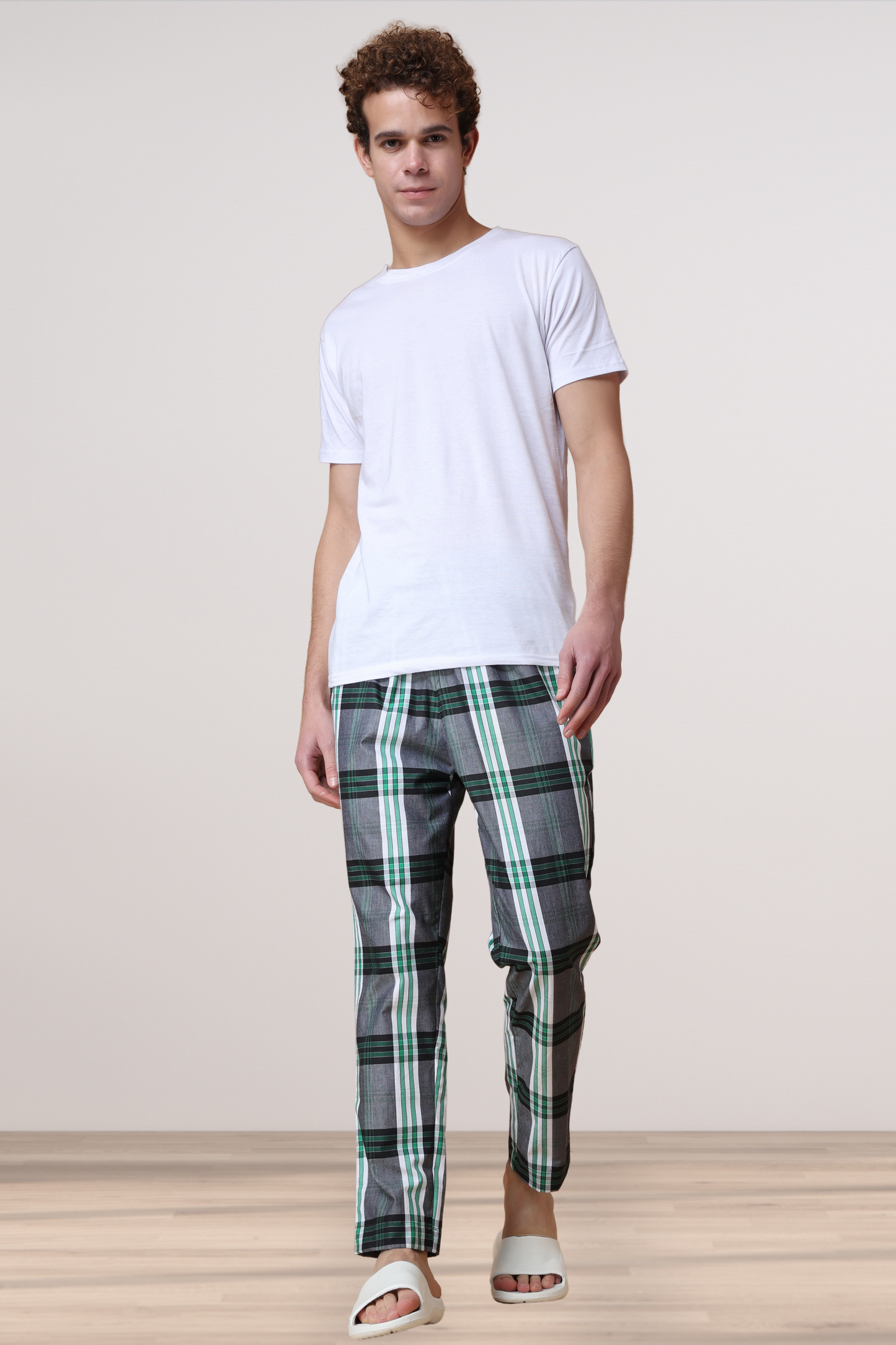 Forest Green Checked Cotton Pajama