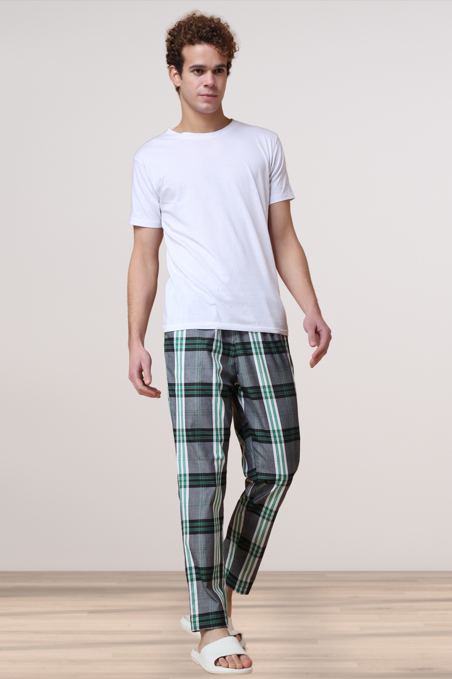 Forest Green Checked Cotton Pajama