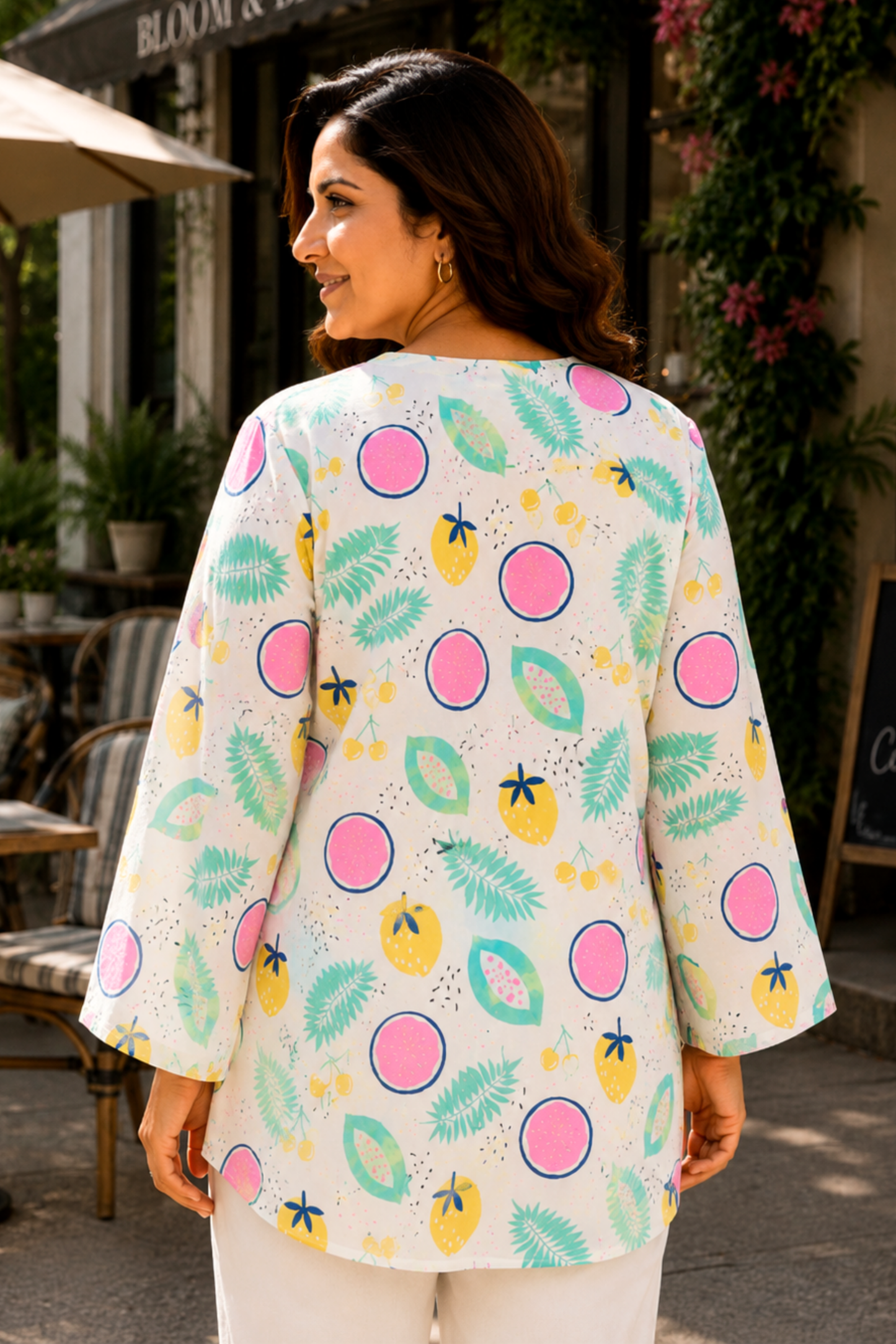 Fruity Meadow Mandarin Cotton Top
