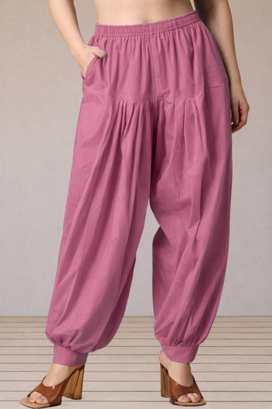 Fuchsia Pink Cotton Afghani Salwar