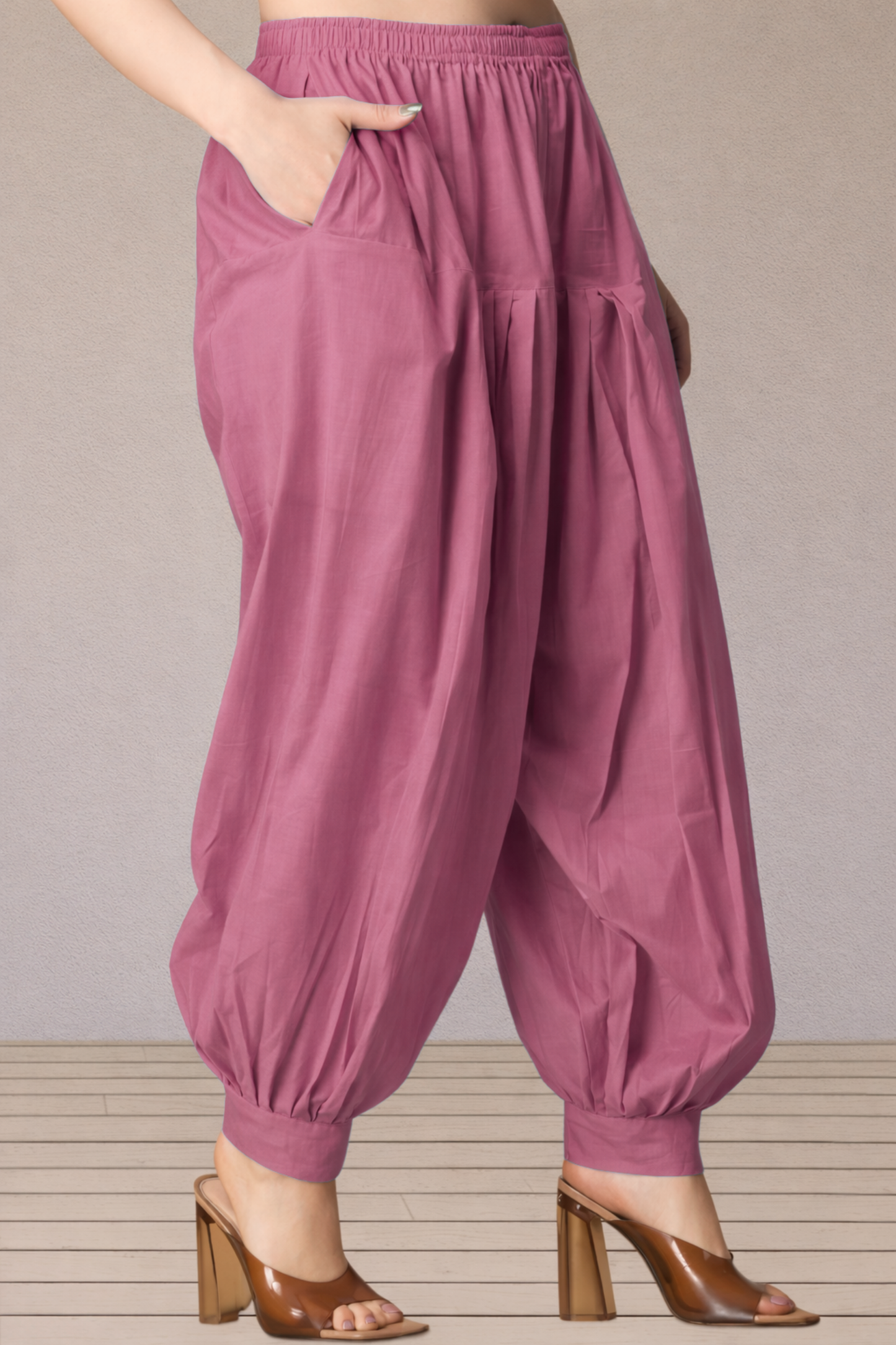 Fuchsia Pink Cotton Afghani Salwar