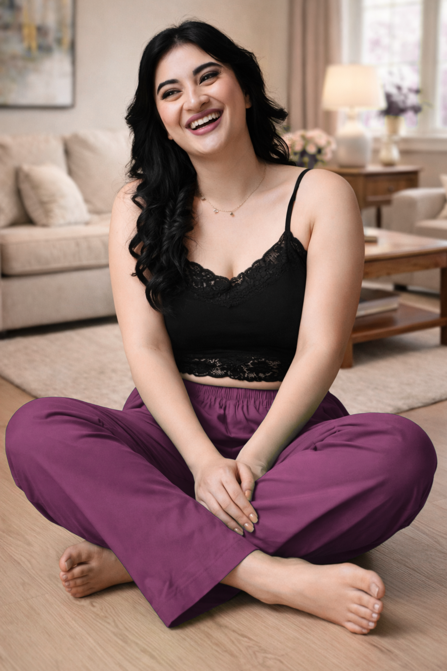 Fuchsia Pink Cotton Kurti Pant