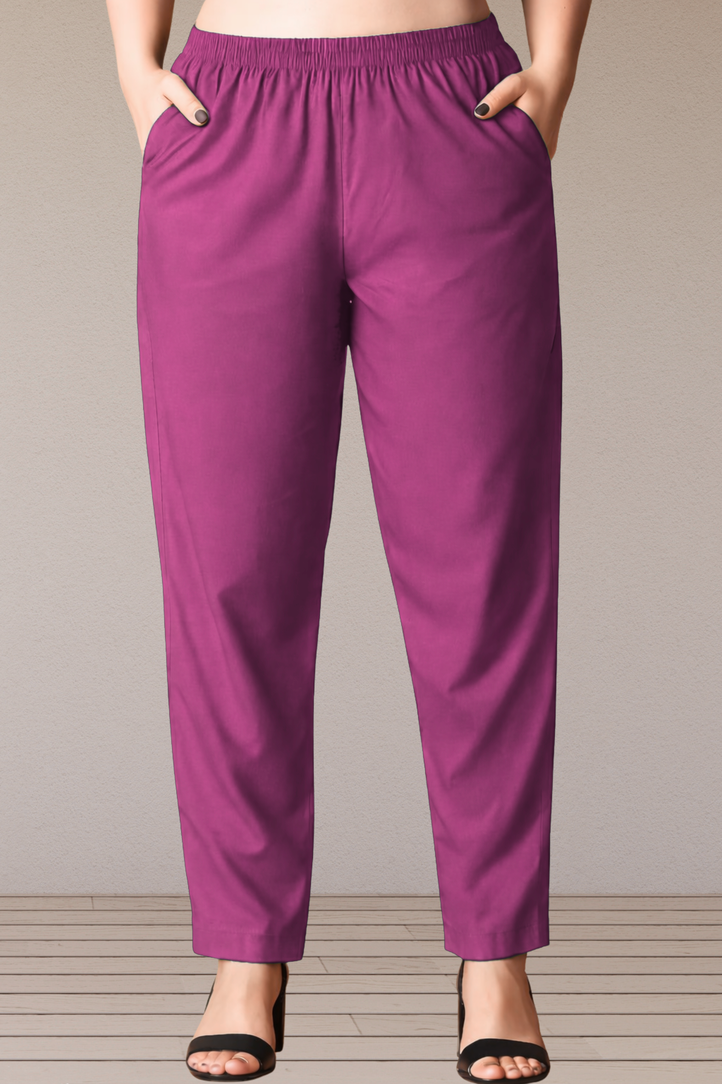 Fuchsia Pink Cotton Kurti Pant