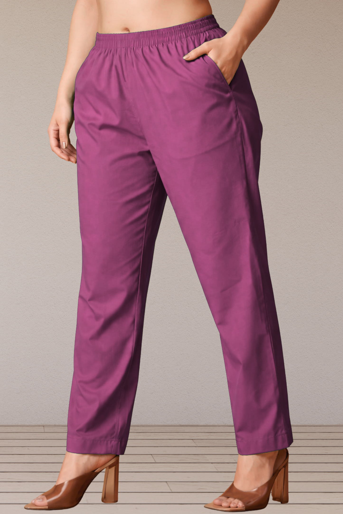 Fuchsia Pink Cotton Kurti Pant