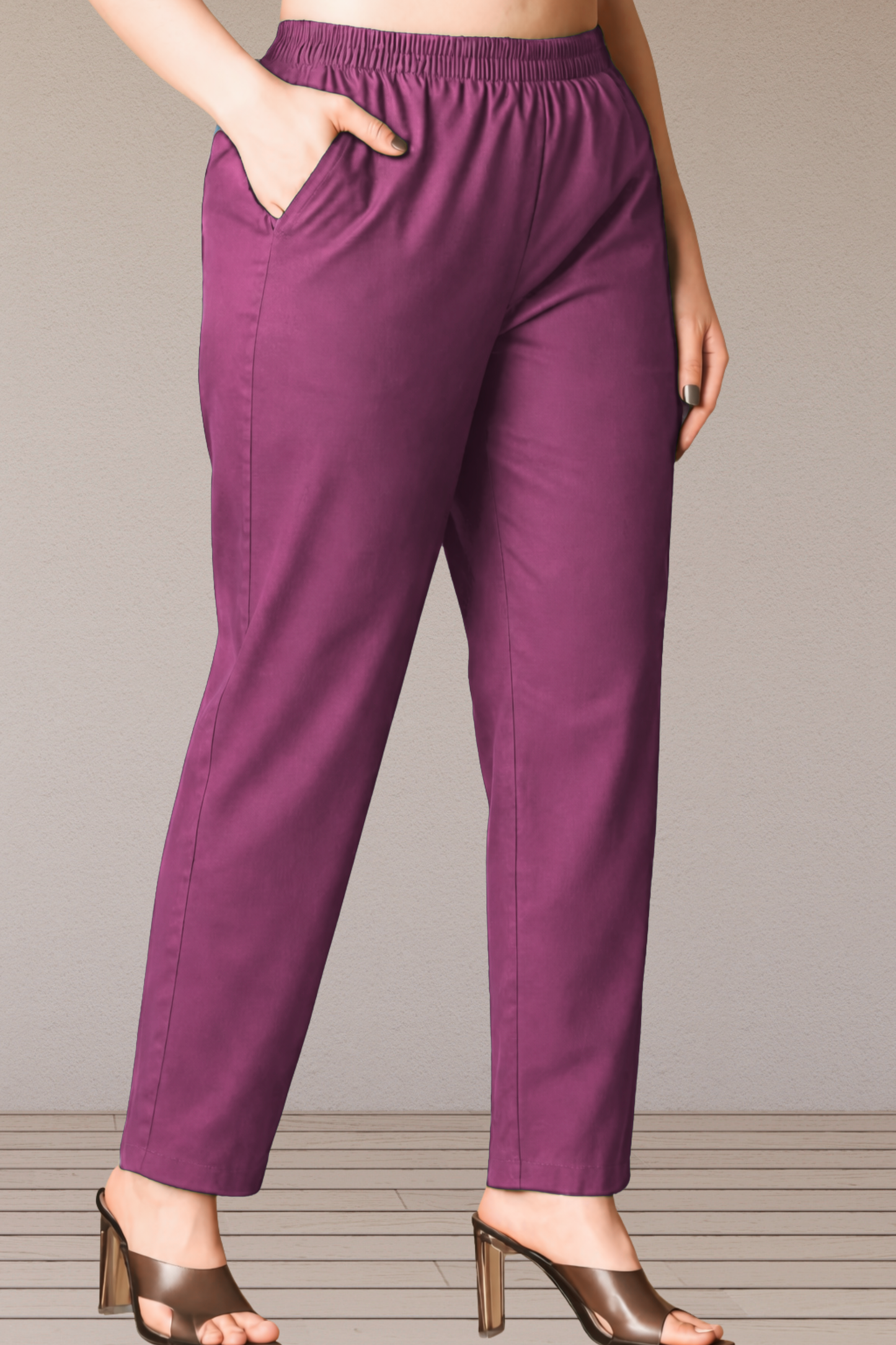 Fuchsia Pink Cotton Kurti Pant