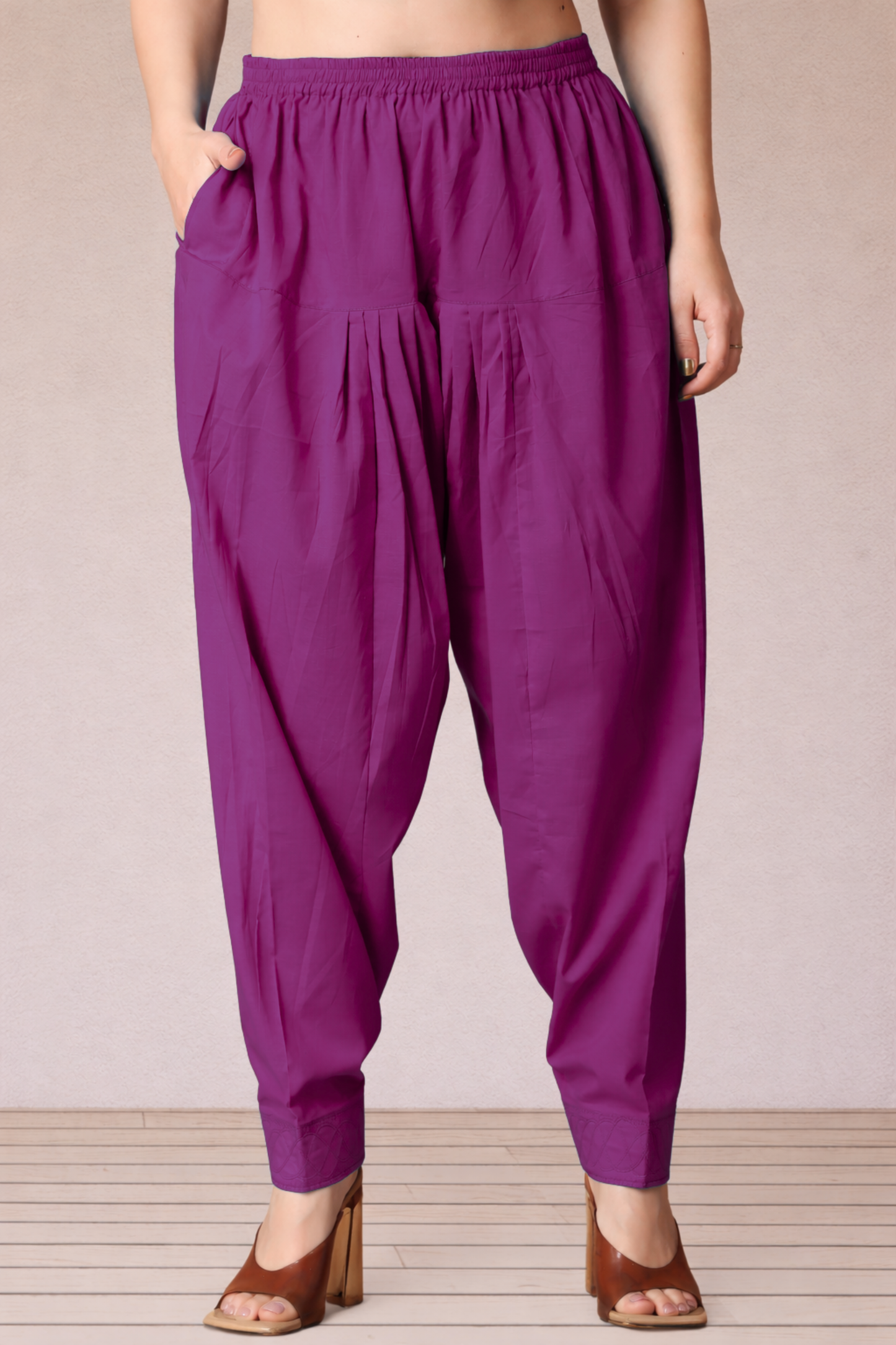 Fuchsia Pink Cotton Straight Salwar