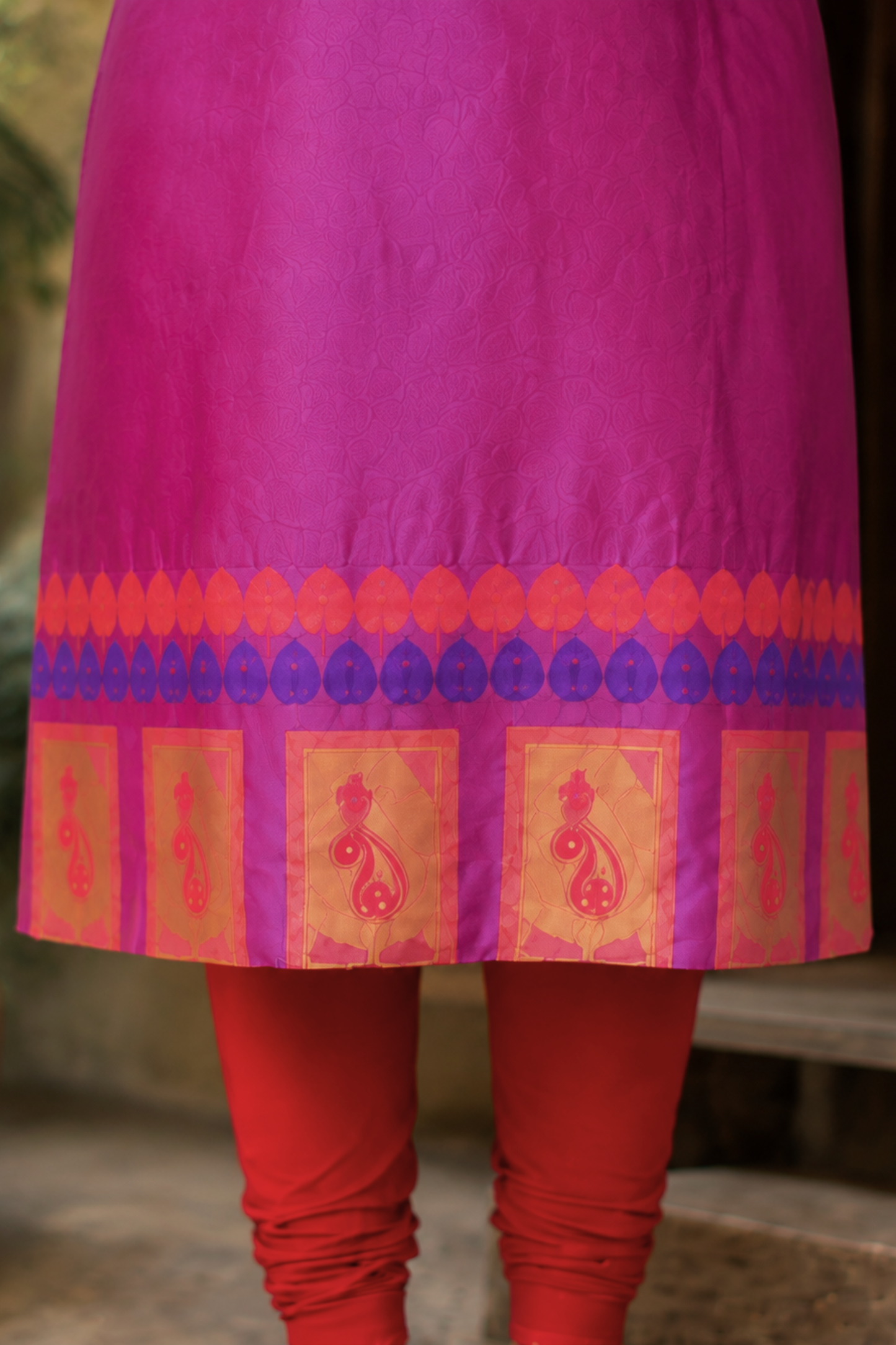 Fuchsia Flame Churidar Suit Set