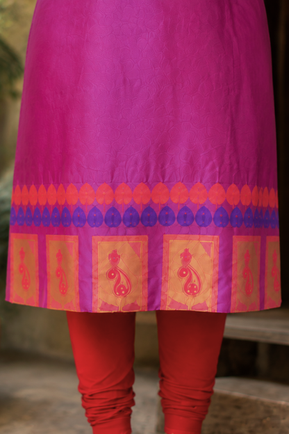 Fuchsia Flame Churidar Suit Set