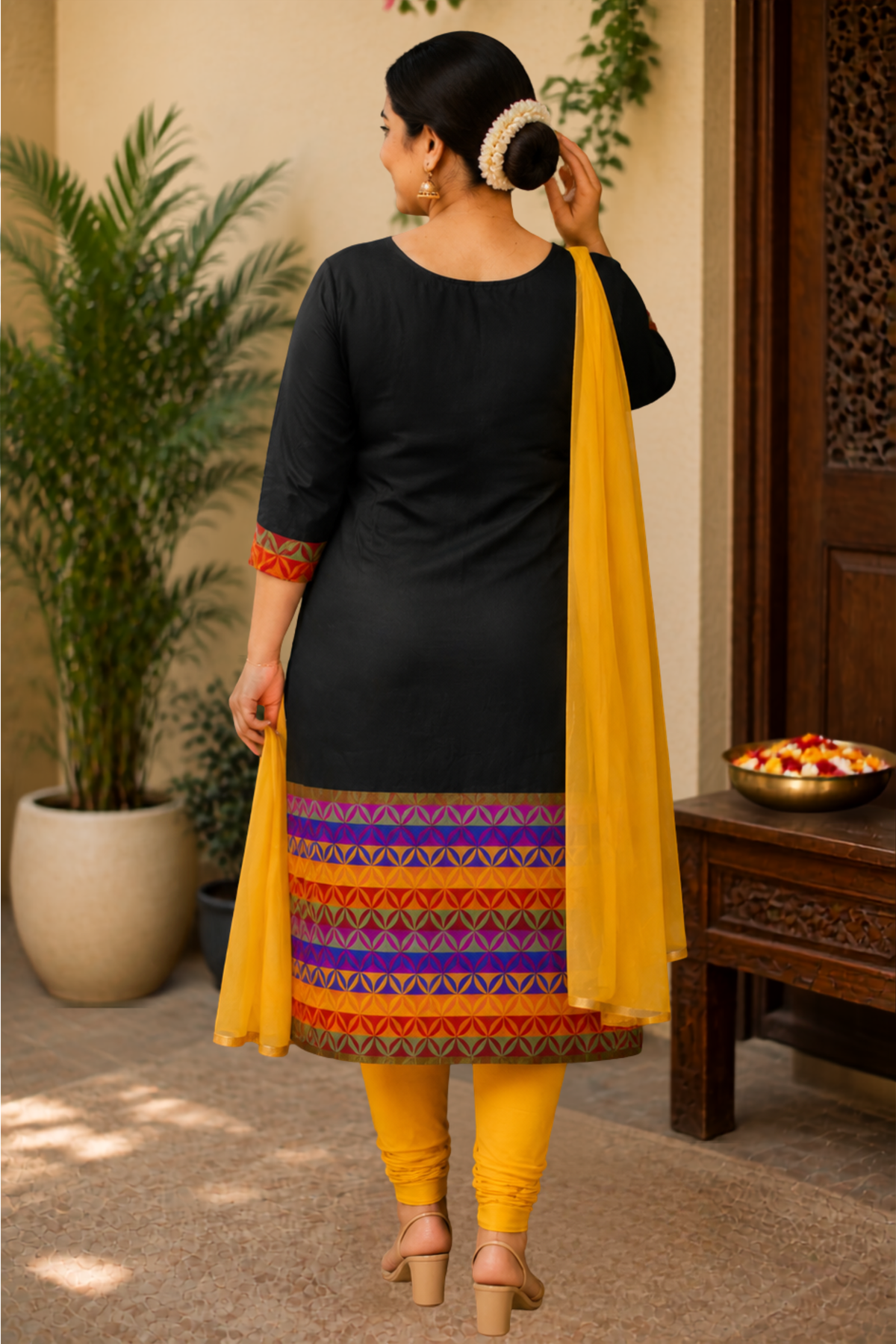Gold Eclipse Churidar Suit Set