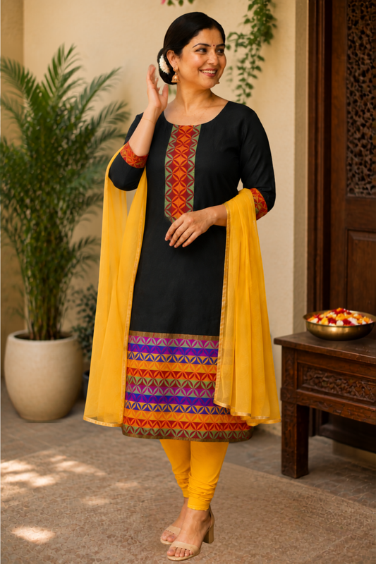 Gold Eclipse Churidar Suit Set