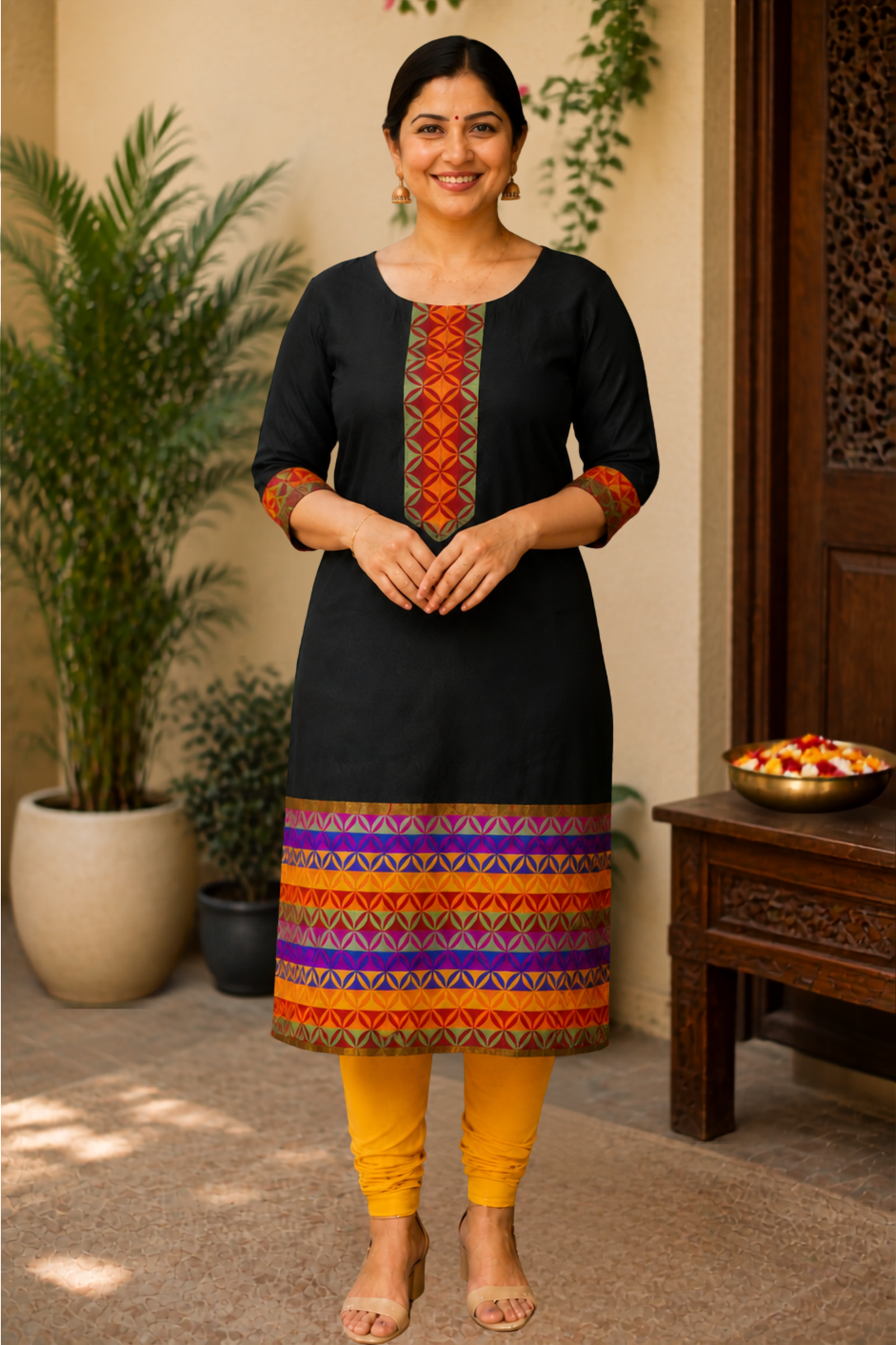 Gold Eclipse Churidar Suit Set