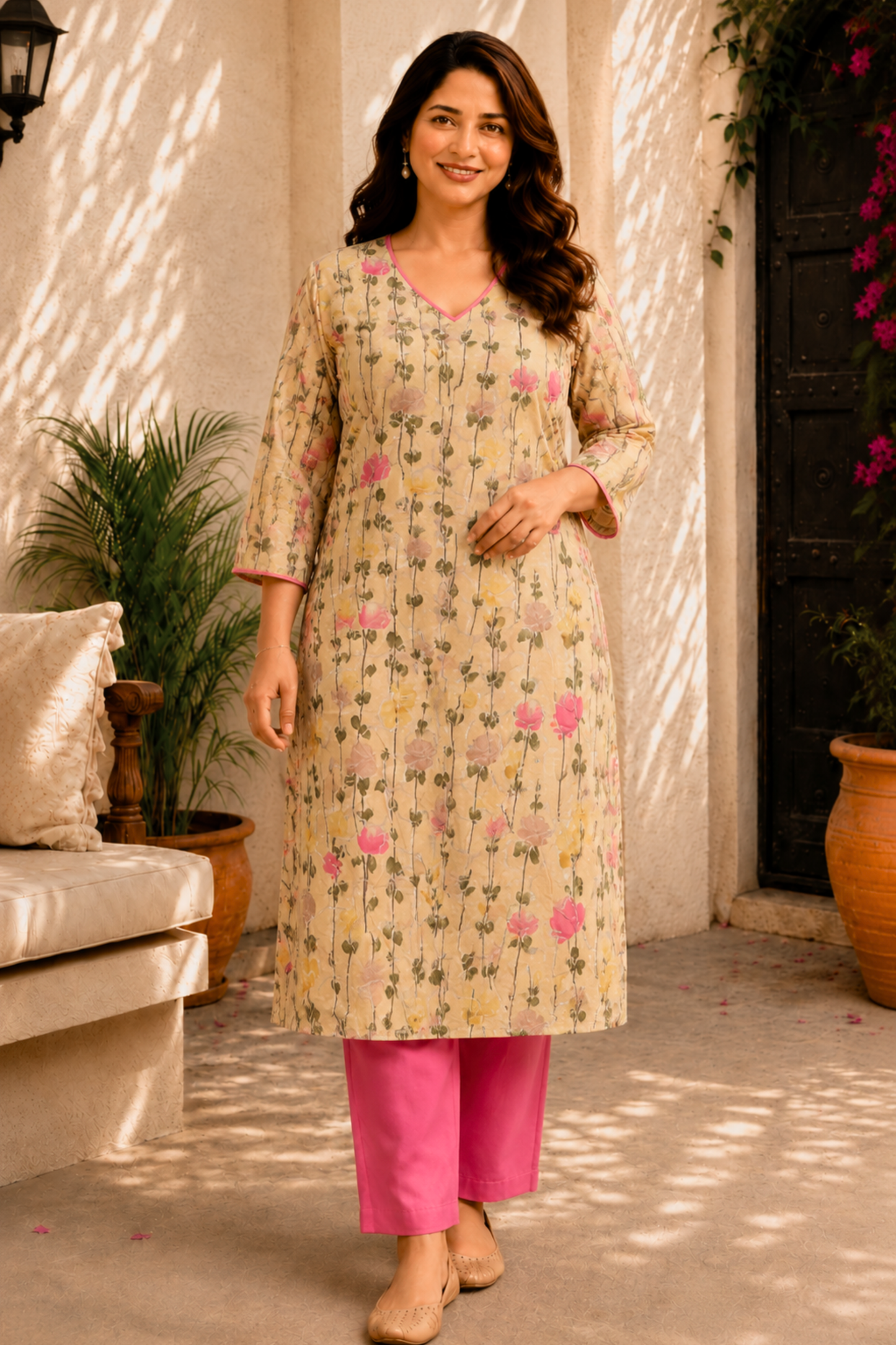 Summer Bloom Cotton Kurta Set