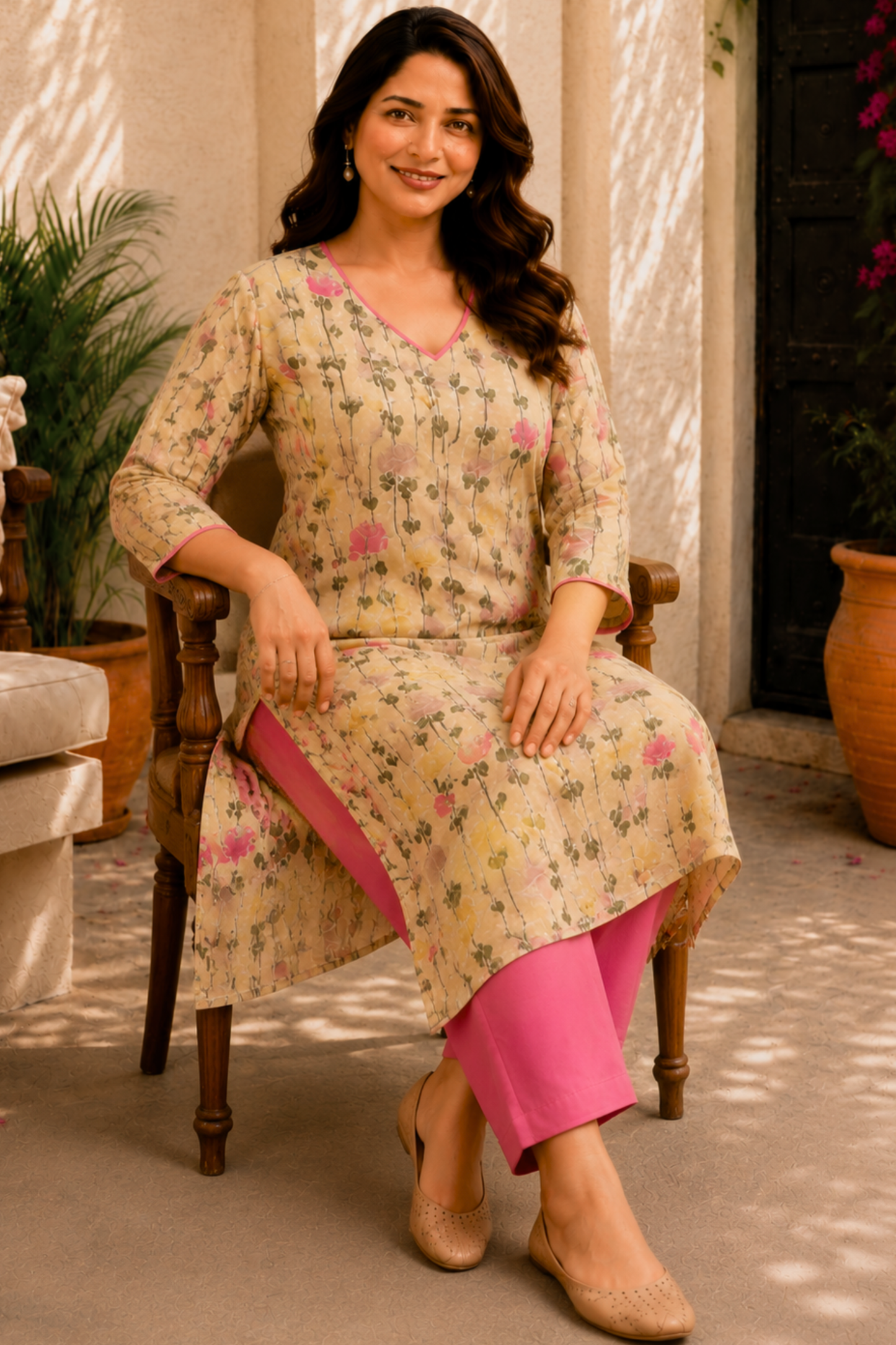 Summer Bloom Cotton Kurta Set