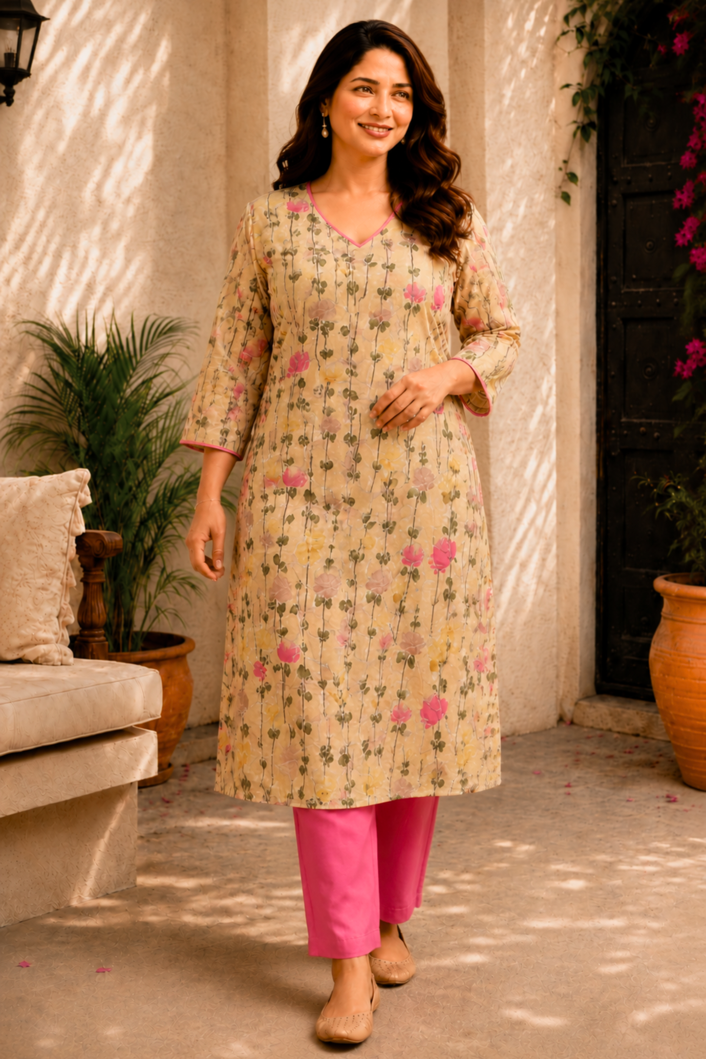 Summer Bloom Cotton Kurta Set