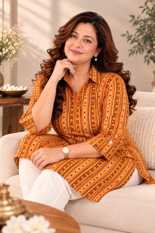 Golden Trails Printed Festive Shirt