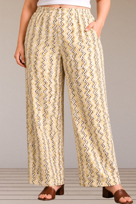 Golden Wave Cotton Palazzo