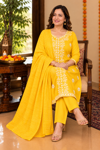 Golden Dawn Organza Suit Set