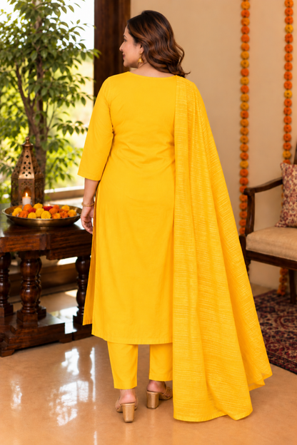 Golden Dawn Organza Suit Set