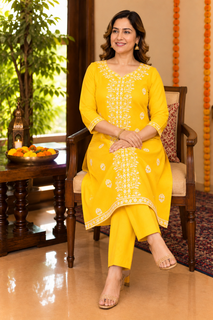 Golden Dawn Organza Suit Set