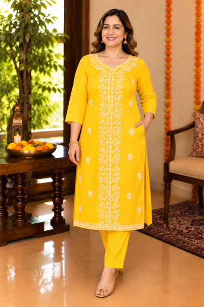 Golden Dawn Organza Suit Set