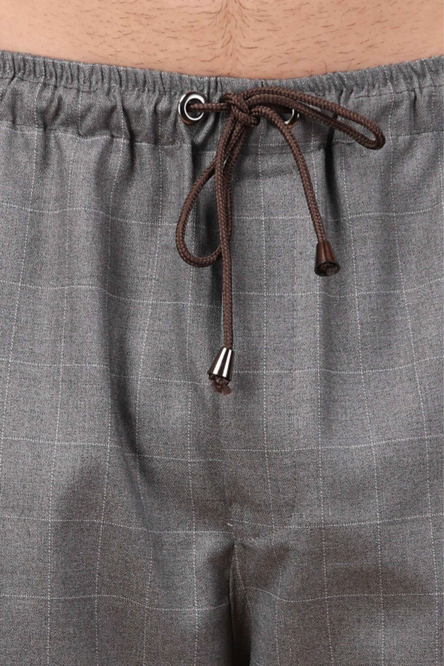 Graphite Checked Stretchable Cargo