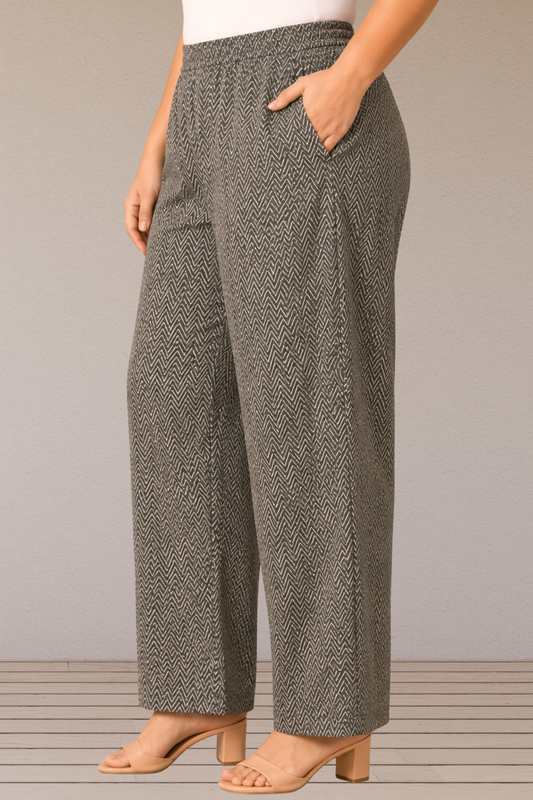 Graphite Chevron Cotton Pant Palazzo