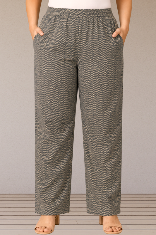 Graphite Chevron Cotton Pant Palazzo