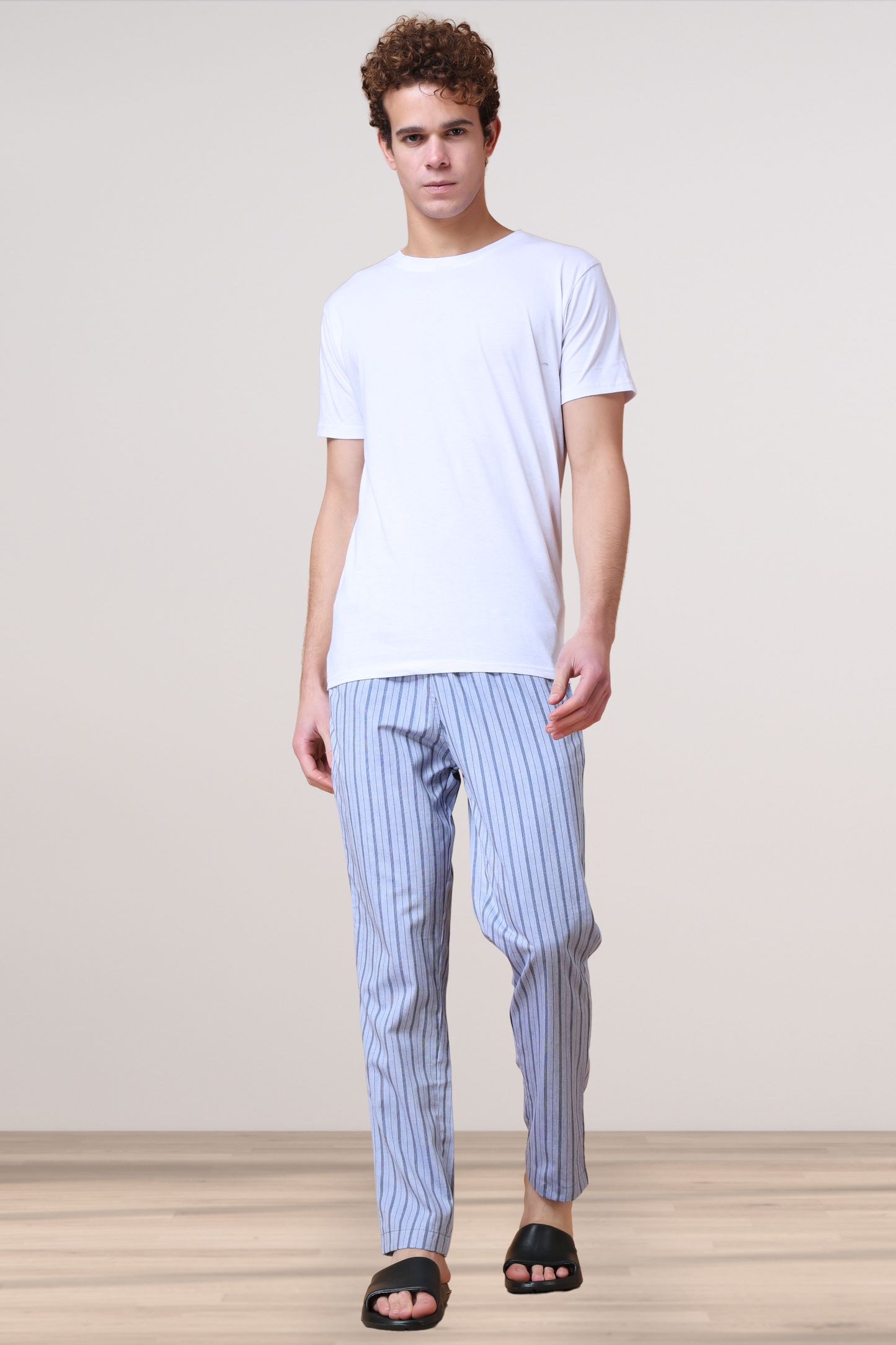 Gravel Grey Striped Cotton Pajama