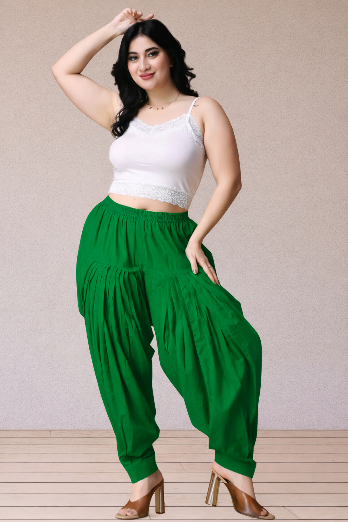 Dark Green Cotton Patiala Salwar