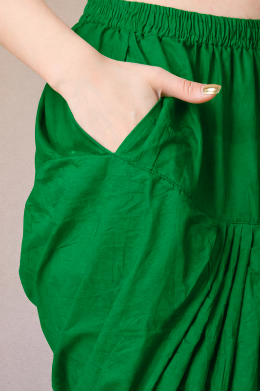 Green Cotton Patiala Salwar Pants
