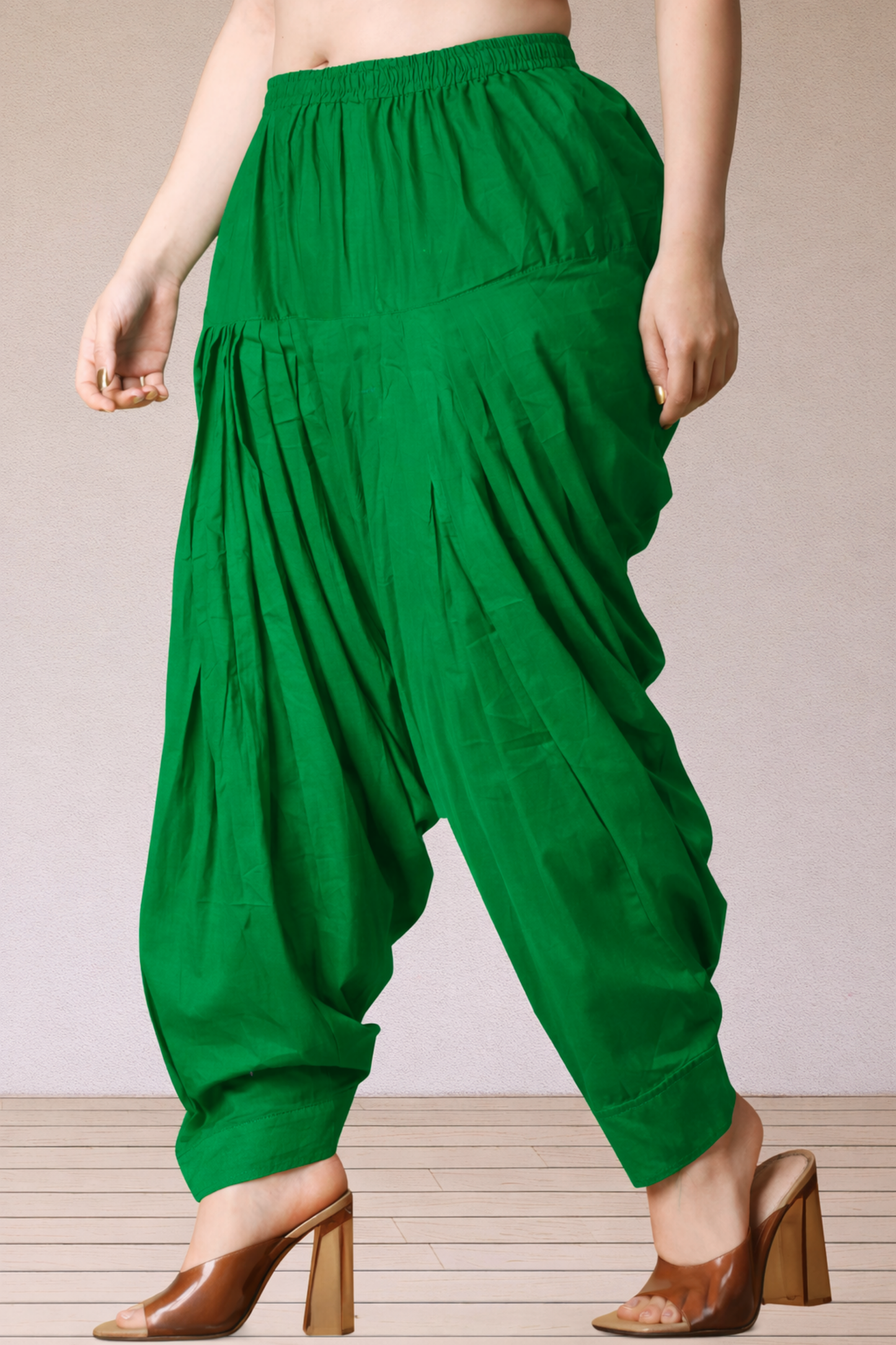 Dark Green Cotton Patiala Salwar