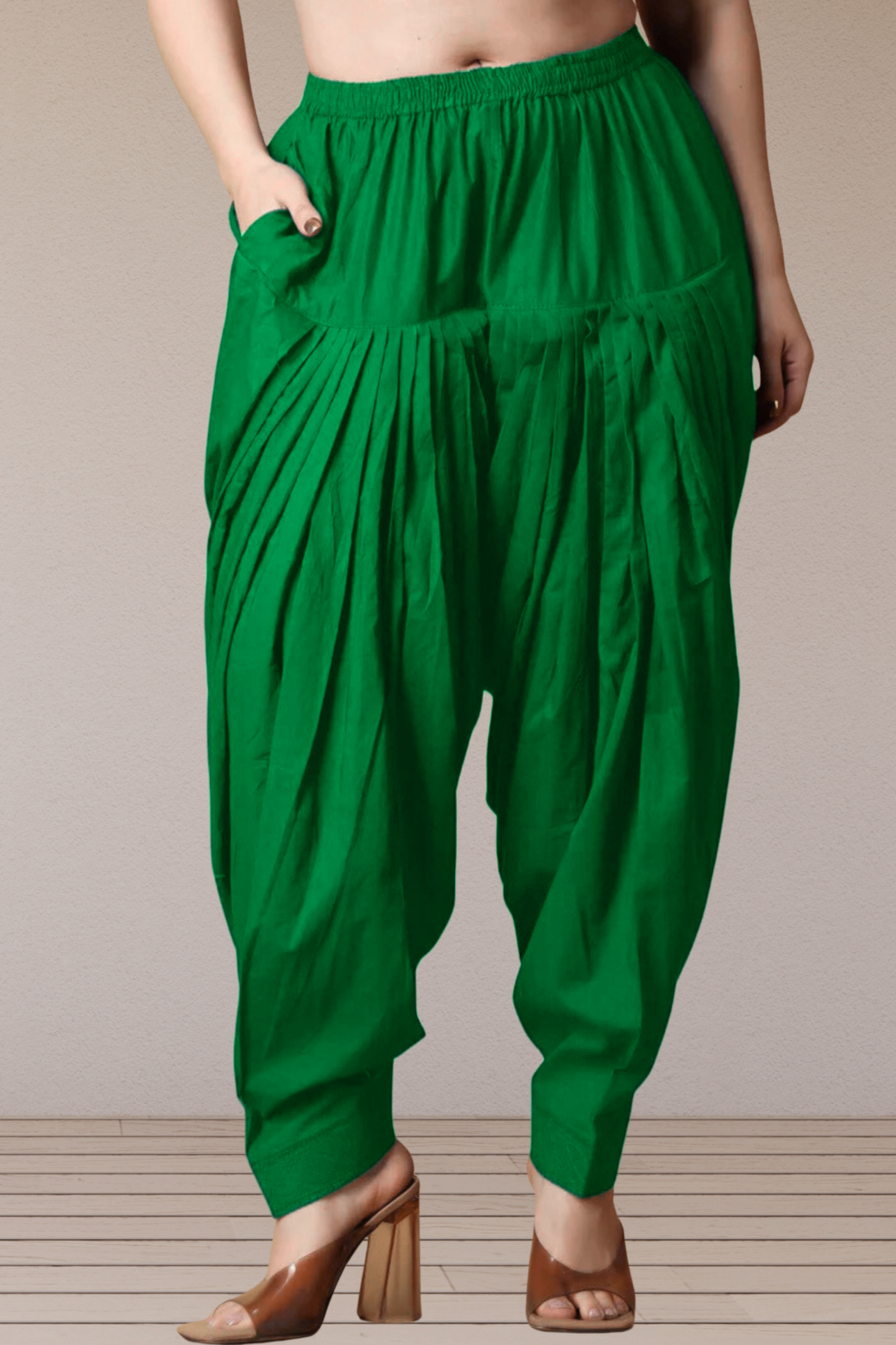 Dark Green Cotton Patiala Salwar