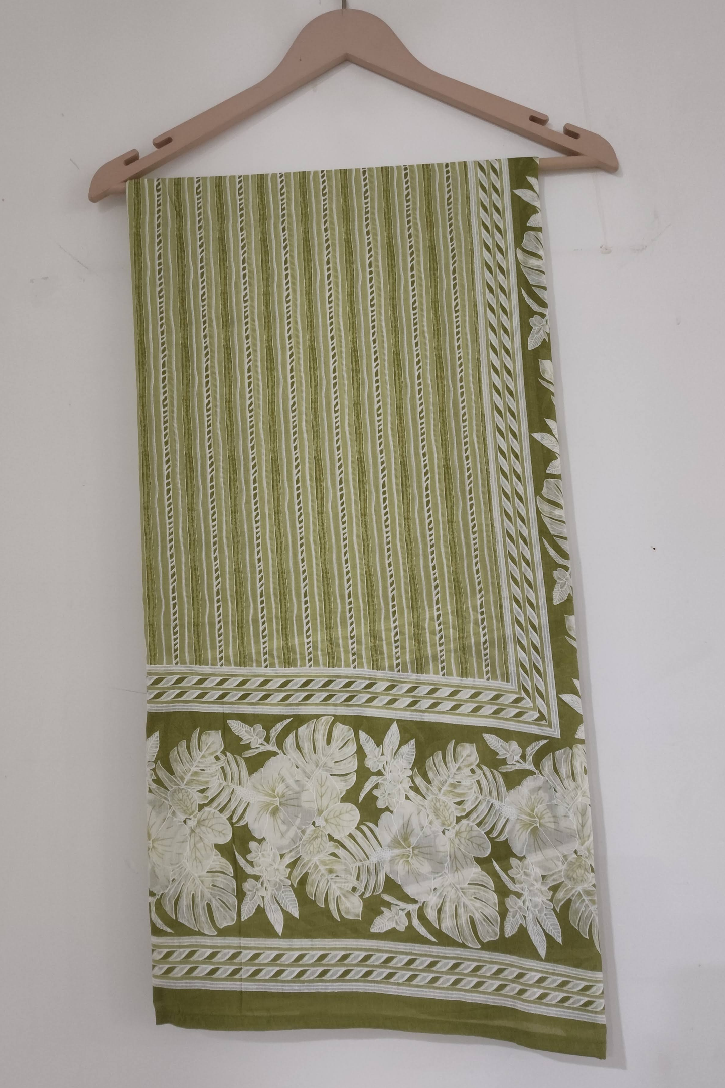 Green Floral Cotton Dupatta