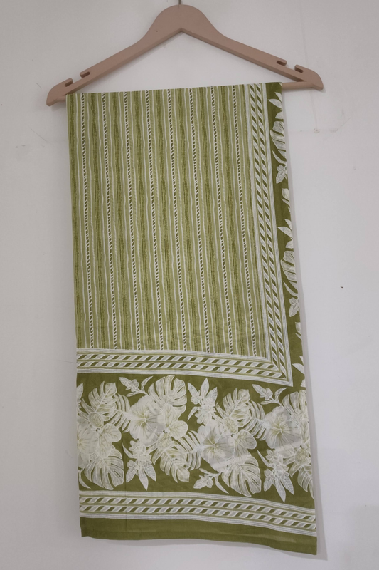 Green Floral Cotton Dupatta