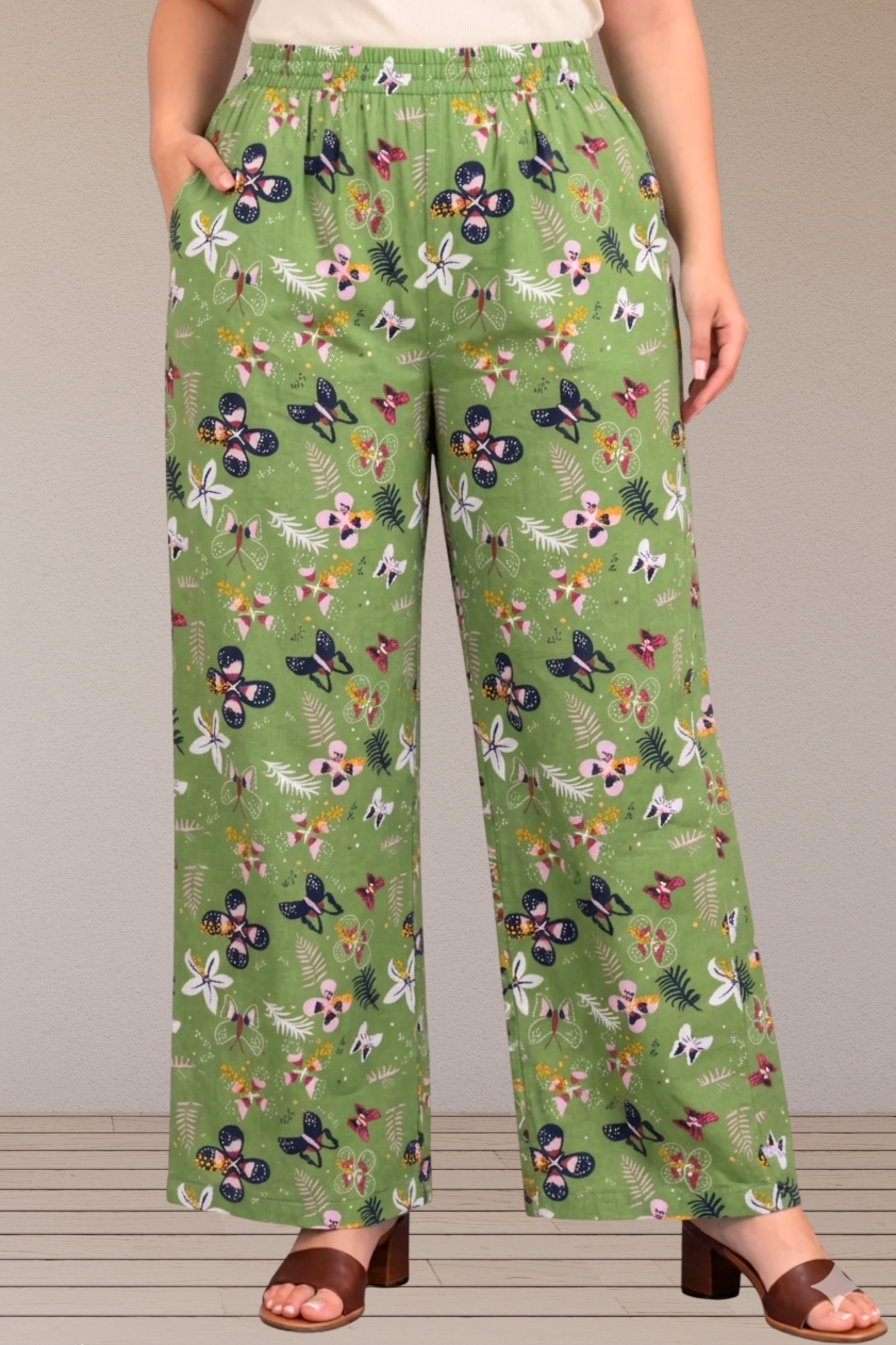 Green Meadow Butterfly Pant