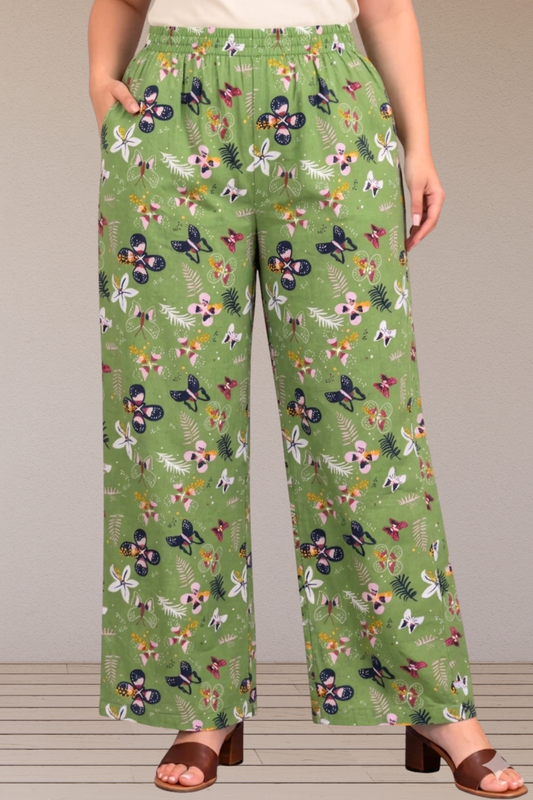 Green Meadow Butterfly Pant