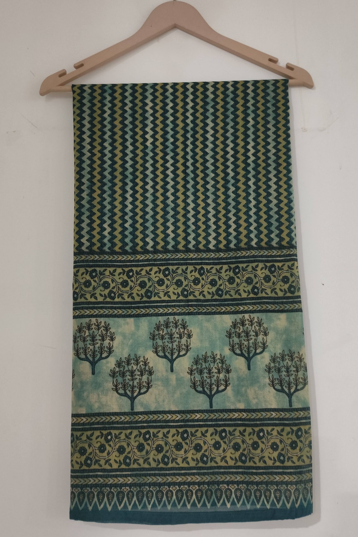 Blue Printed Cotton Dupatta