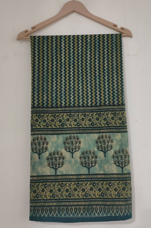 Blue Printed Cotton Dupatta