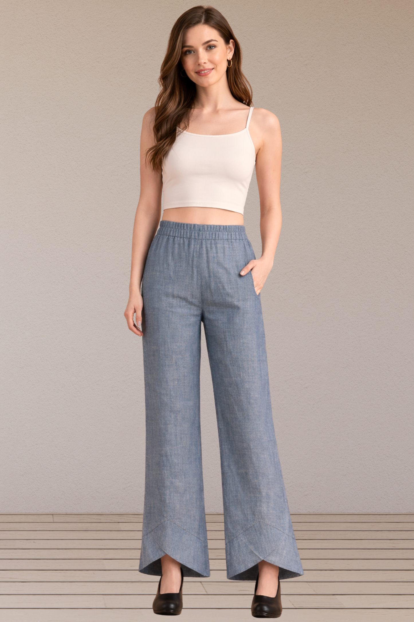 Grey Chambray Aara Palazzo