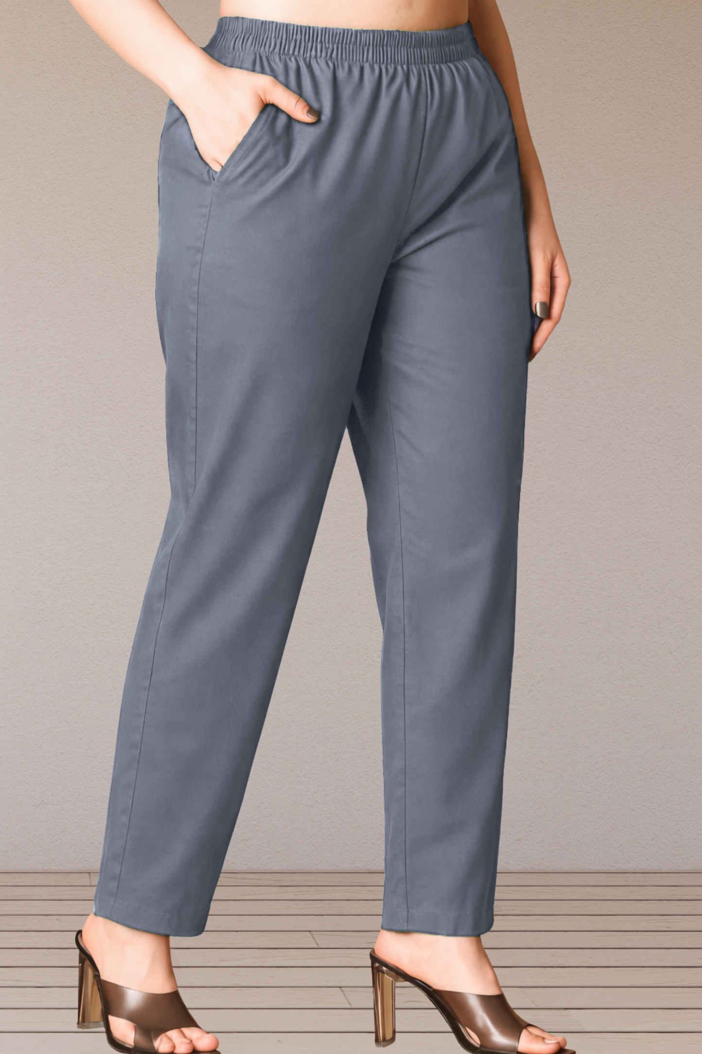 Grey Cotton Kurti Pant