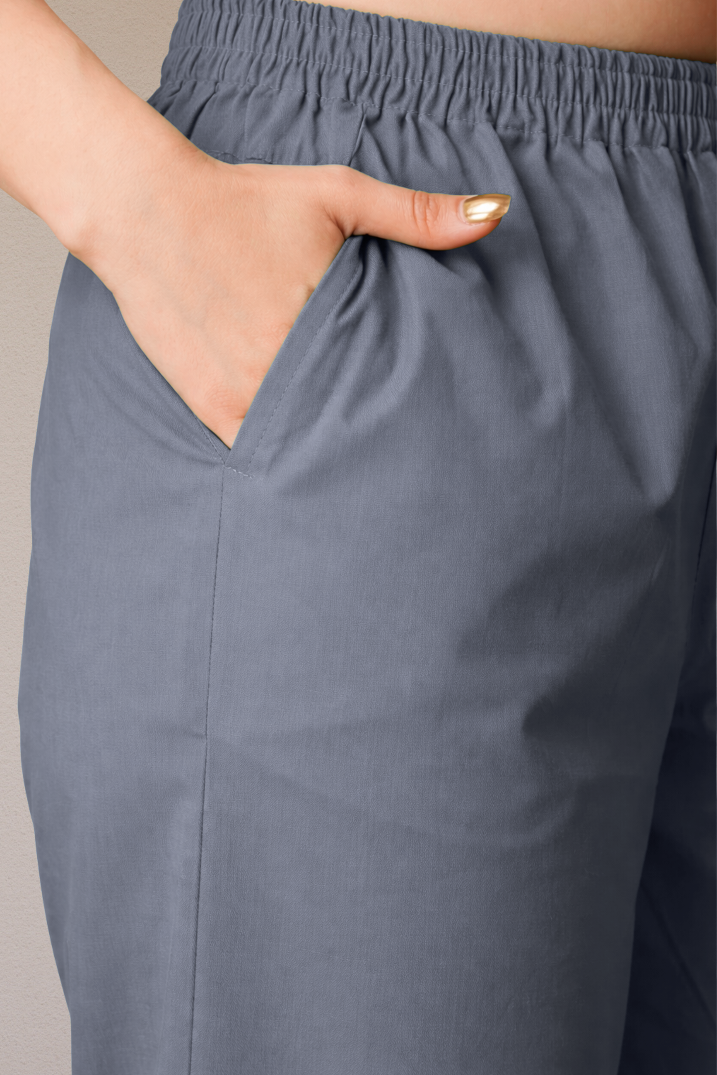Grey Cotton Kurti Pant