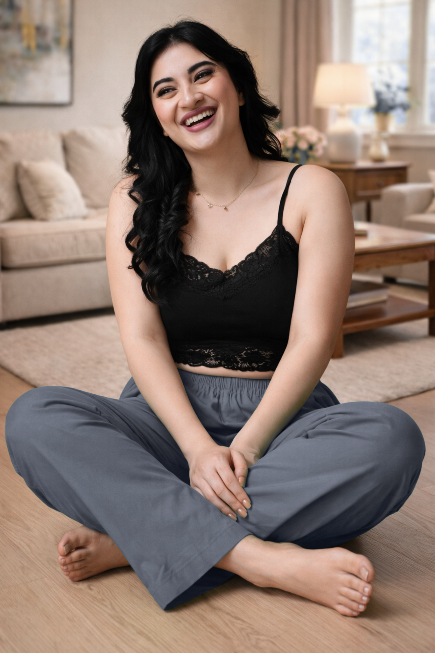 Grey Cotton Kurti Pant
